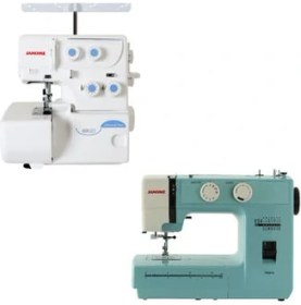 Resim Janome 8002D Overlok Makinesi ve TR2018 Dikiş Makinesi 