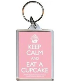 Resim Anahtarlık Keep Calm And Eat A Cupcake Akrilik 