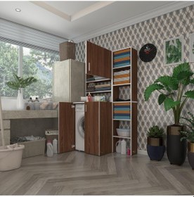 Resim Kenzlife Çamaşır Makinesi Dolabı Kasparovmaks Cvz 180 096 55-20 Banyo Kapaklı Arkalıksız Çok Renkli 