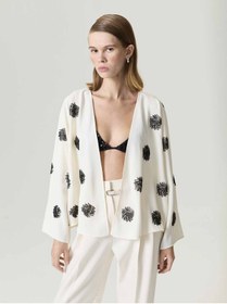 Resim Nocturne Nakış İşlemeli Kimono 