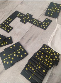 Resim Ahşap Yıldızlı Domino Büyük Boy 8 Cm 4 Cm 