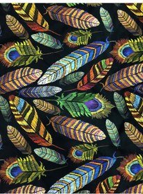 Resim Enesar Home Kuş Tüyü Desen Dijital Baski Döşemelik Kumaş 100 x 140 cm 