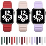 Resim iOS Uyumlu Watch Serisi 7 41mm / 6 & Se & 5 & 4 40mm / 3 & 2 Ve 1 38mm İçin Silikon Manyetik Zincir İzleme Kayış 