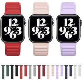 Resim iOS Uyumlu Watch Serisi 7 41mm / 6 & Se & 5 & 4 40mm / 3 & 2 Ve 1 38mm İçin Silikon Manyetik Zincir İzleme Kayış 