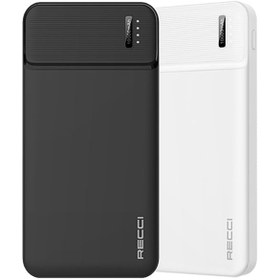 Resim Recci RPB-N16C Ultra İnce Hızlı Şarj Özellikli Led Işık Göstergeli Powerbank 10000mAh Siyah 