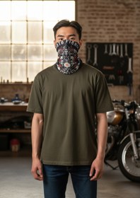 Resim KANİNCHEN Unisex Kuru Kafa Buff İskelet Maske Motorcu Maskesi Boyunluk Baf 