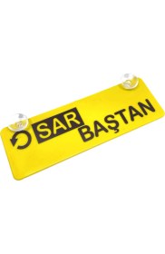 Resim Otohousse Sar Baştan Yazılı Sarı Dekor Plaka Vantuzlu Cam Süsü 22X7.5CM 