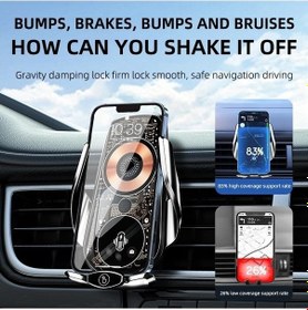 Resim Wondernest Q7 Manyetik Kablosuz Hızlı Şarj Araba Telefon Braketi Başlatma Düğmeli Siyah Siyah 