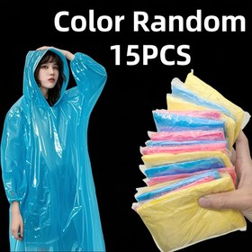 Resim 15/30 adet Yetişkin Kullanıma Uygun Şeffaf Yağmurluk - Hafif Katlanabilir Acil Durum Yağmurluk, Kırmızı/Mavi/Sarı, Nefes Alabilen Plastik Malzeme, Yürüyüş, Balıkçılık, Bisiklet ve Açık Hava Aktiviteleri İçin, Renkli Seçim, Taşınabilir Saklama Çantası 