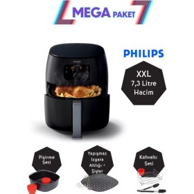 Resim Xxl 7.3 Lt Yağsız Fritöz, Izgara ,pişirici ve Kahvaltı Paketi, HD9650 Mega Set Lambader Hediyeli 
