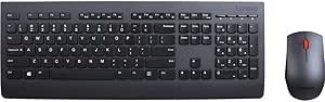 Resim Lenovo Profesyonel Kablosuz Q Klavye ve Fare Seti, Siyah 