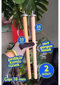 Resim Vixpet Doğal Ahşap Papağan Tünek & Pedikür Kumlu Tünek – Ayak Bakımı ve Tüneme İçin | 35 cm - 18 mm 