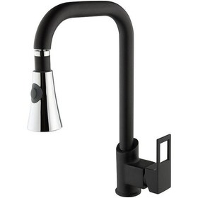 Resim Vilas Diamond Lüks Siyah Fonksiyonlu Başlık Mutfak Eviye Bataryası 