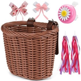 Resim Mufunye Kız Bisiklet Sepeti: 3-13 Yaş Gidon Bağlantılı Ön Aksesuar Çok Renkli 