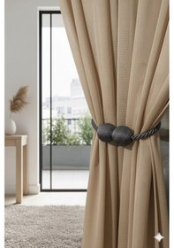 Resim Mıknatıslı Perde Bağlama Aparat Aksesuarı Braçol Antrasit 