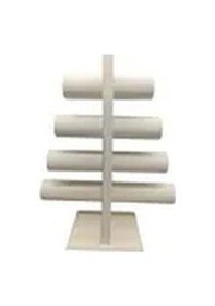 Resim Yerli Üretim Lüx İmera Deri Kumaş Beyaz Renk Boy 38 Cm En 33 Cm Tekli T Model Bilezik Sergileme Çok Renkli 