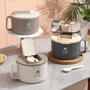 Resim 1 adet Paslanmaz Çelik Kapaklı Anında Noodle Tabağı - Geniş Kapasiteli, Yuvarlak Şekilli, Yurtlar ve İş Yemekhaneleri İçin İdeal, Pilav ve Çorba İçin Mükemmel, Dayanıklı ve Kolay Temizlenir, Yurt Odası Temel Eşyaları | Modern Mutfak Gereçleri | Dayanıklı Mutfak Gereçleri, Kapaklı Mikrodalga Çorba Kasesi, Kapaklı Çorba Kabı, Kapaklı Çorba Bardağı, Çorba Bardağı Kapağı, Ramen Tabağı, Noodle Tabağı, Öğle Yemeği Kutusu, Anında Noodle Tabağı, Kore Anında Noodle Tabağı, Ramen Noodle 