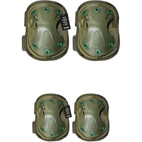 Resim Haki Koruyucu Dizlik Ve Dirseklik Seti - Askeri Airsoft Motosikl Haki 