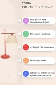 Resim vinner Felix Eskitme Detaylı Siyah Metal Abajur - Violet VNRFELIXABJ01005 
