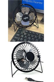 Resim Binbirreyon Mini Metal Masa Üstü Vantilatör 360 Derece Ayarlanabilir Usb Girişli 140mm Nc027 