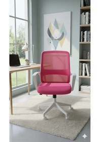Resim Clk Home Beta Beyaz Çalışma Sandalyesi Ofis Ve Bilgisayar Koltuğu Pembe 