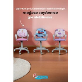 Resim Depolife Çocuk Odası Sandalyesi Ders Çalışma Ofis Koltuğu Öğrenci Sandalye Beyaz Tekerli Yükseklik Ayarlı 