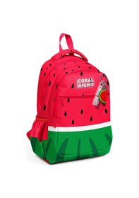 Resim Coral High Kids Kırmızı Yeşil Karpuz Desenli Üç Bölmeli Okul Sırt Çantası 14428 Yeşil - Kırmızı 
