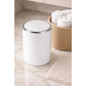 Resim PremiumPort Primanova Lenox 6l Beyaz Akrilik Kapaklı Banyo/mutfak Çöp Kovası 