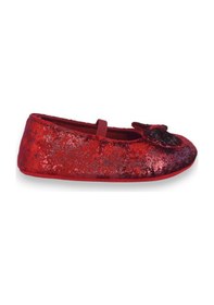 Resim Bordo Parıltılı Kadife Kız Bebek Lastikli İlk Adım Babet-f-541 Bordo 