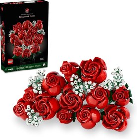 Resim LEGO Icons Gül Buketi 10328 - Yetişkinler için Dekoratif, Koleksiyonluk ve Sergilenebilir Yaratıcı Çiçek Model Yapım Seti, Doğum Günü Hediyesi Fikri (822 Parça) 