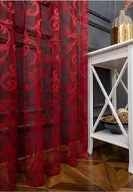 Resim Ev Depo Home Taç Pilesiz Düz Dikim Ekstrafor Büzgü Tül Perde Tek Kanat Bordo SALDSNBRDEKSTRFR, Bordo, 200 x 260 