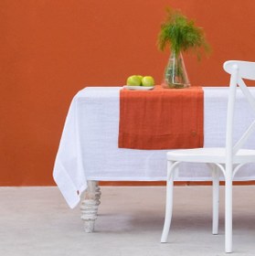 Resim Keten Runner Turuncu - Turuncu / 45x160 