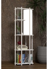 Resim Retohome 5 Raflı Lambaderli Kitap Rafı.,kitaplıklı Lambader Beyaz Beyaz - Beyaz 