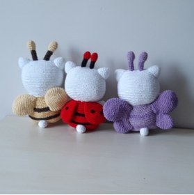 Resim nildamigurumi Amigurumi Örgü Oyuncak Hello Kity Kostümlü 