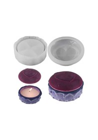 Resim Silikon Kalıp Beton Kalp Kapaklı Çiçek Saksıları Sukulent Saksılar Ve Mumluk Kalıbı 