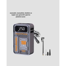 Resim Shopwave Şarjlı Kablosuz Hava Pompası – 150 Psı Basınç, LED Ekran ve 6000MAH Batarya 