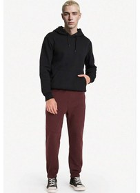 Resim Defacto Regular Fit Beli Bağcıklı İçi Yumuşak Tüylü Paçası Lastikli Baskılı Fermuar Cepli Eşofman Altı Y5511az25aubr230 Bordo-br230 