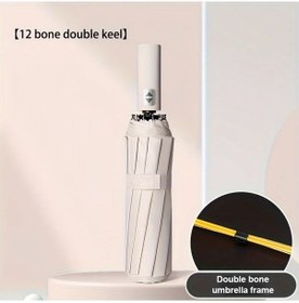 Resim Willowhaven Beige 24 İplik Rüzgar Geçirmez Şemsiye Uv Korumalı Otomatik Açılır Katlanır 