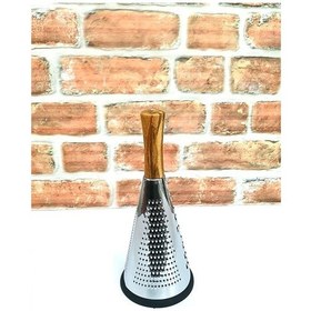 Resim Ahşap Saplı Silikon Tabanlı Çelik Konik Rende 