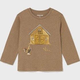Resim Mayoral Erkek Bebek Baskılı Sweatshirt Kahverengi 