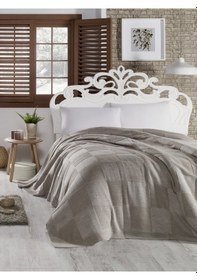 Resim Betires Home Ca18002 Örgü Battaniye Bej - Çift Kişilik Bej 