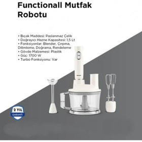 Resim woodhub Pratik ve güçlü 2850h çok fonksiyonlu mutfak robotu, beyaz renkli. 