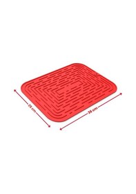 Resim Bulaşık Kurutma Matı, Bulaşıklık - Su Toplamaz Silikon Bulaşık Altlığı Orta Boy 36x25 Cm Kırmızı 