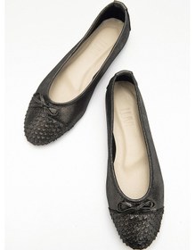 Resim Luvishoes Luvi Shoes Simli Hakiki Deri Kadın Babet 02 Siyah 