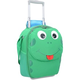 Resim 2 Tekerlekli Çocuk Valizi,Yeşil, 40 cm, Hafif ve Fonksiyonel El Bagajı 