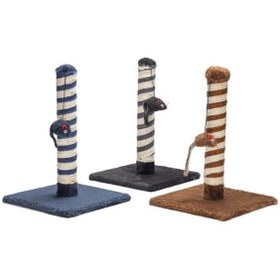 Resim Beeztees Fare Oyuncaklı Kedi Tırmalama Direği 25x25x38 Cm Renkli 