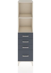 Resim Hyperion Dolap 2 Raflı 4 Çekmeceli 44x44x182 Aytaşı-antrasit Aytaşı 