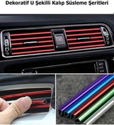 Resim Tüm Araçlara Uyumlu, Evrensel U-şekilli Araba Klima Çıkışı Dekoratif Yumuşak Şerit Aksesuarları 