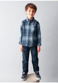 Resim Mayoral Erkek Çocuk Ekose Uzun Kol Gömlek Lacivert 