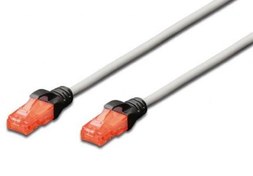 Resim BC-U6030-CO Beek CAT6 U/UTP Cross Patch Kablosu, AWG 26, 3 metre, gri renk, koruma kılıfı siyah renk 